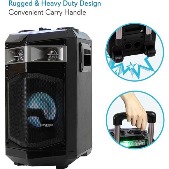 Portable PA Speaker Powered Rechargeable Outdoor Speaker Microphone Set with Mic - Picture 4 of 7